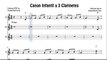 Children Canon Sheet Music for 3 Clarinets Canon Infantil a 3 Clarinetes Partitura de Clarinete