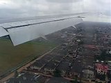 boeing 767 landing (wing view)