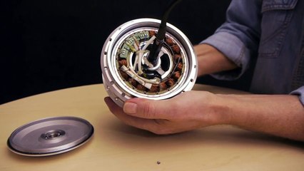 The inside of an e-bike hub motor, with planetary gears.