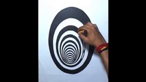 Drawing a round Hole - Anamorphic Illusion | Trick Art