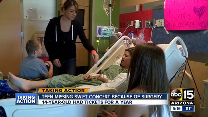 Teen missing Taylor Swift concert because of 13th brain surgery