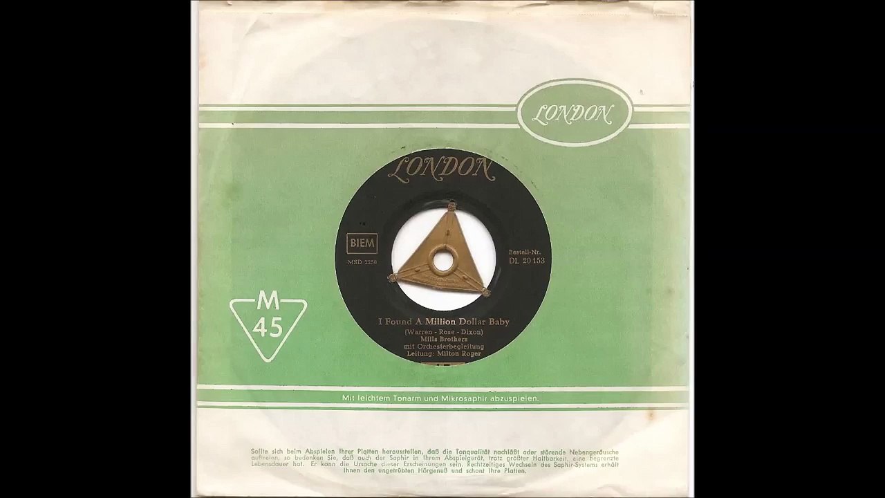 MILLS BROTHERS  "I Found A Million Dollar Baby"  Deutsche LONDON 1957