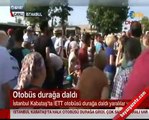 İstanbul Karataş'da otobüs durağa daldı!