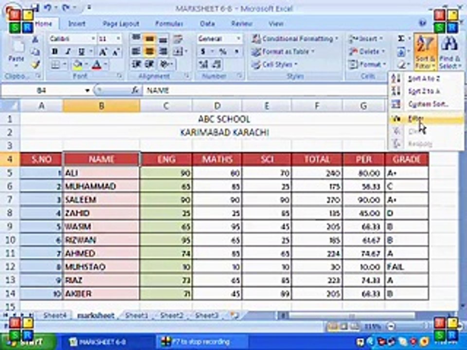 MS-EXCEL 2007 PART 12(URDU)
