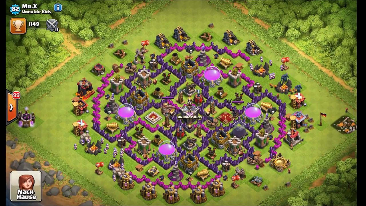 Clash of clans - town hall 5 / rathaus 5 (th5) trophy / pokal base [deutsch/german]