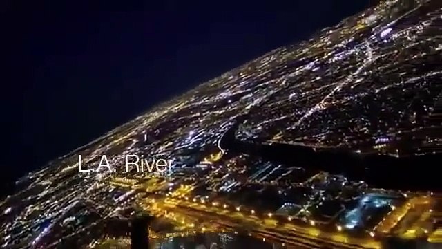 Посадка самолета ночью в Лос - Анджелес