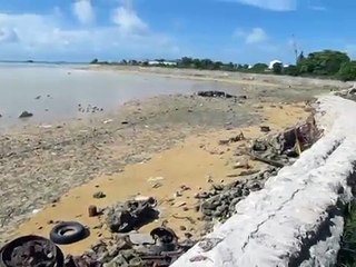 WWII Remnants at Red Beach, Betio, Tarawa, Kiribati