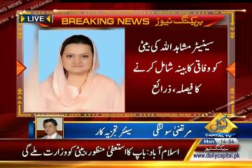 Mushahid Ullah Daughter to get Mushahid Ullah Ministry