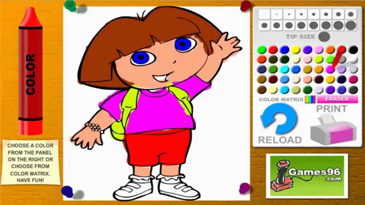 Dora the explorer Online Games Episode Coloring Greeting from Dora Doodle Art Game Dora Games