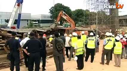 Rescue team extracting trapped victim