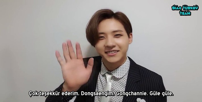 150814 V-App B1A4'un Gongchan'a Sürpriz Doğum Günü Mesajları (Türkçe Altyazılı)