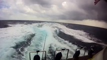 17' Rigid bottom inflatable boat swallowed by seas