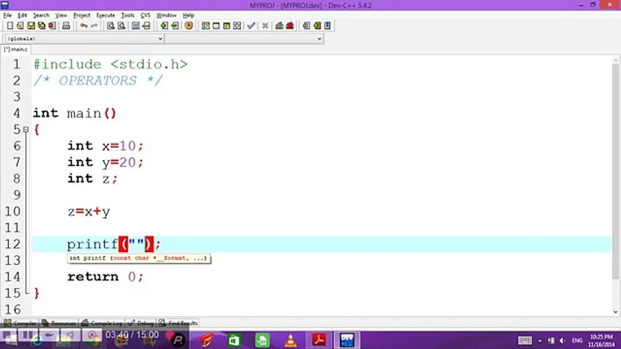 7 C PROGRAMMING OPERATORS (in hindi)