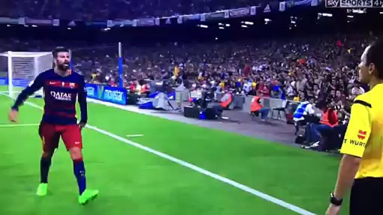 Pique sent off Barcelona