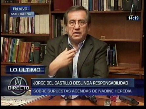 Jorge Del Castillo niega estar detrás supuestas agendas de Nadine Heredia