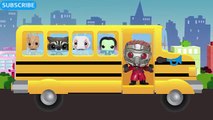 WHEELS ON THE BUS SONG Guardians of the Galaxy Starlord Drax Gamora Rocket Raccoon Groot Toys Videos