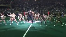 Football player joins dance choregraphy with girls before game and kills it!! Arizona Rattlers
