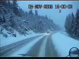 Four wheeler vs big truck on Rogers Pass BC.