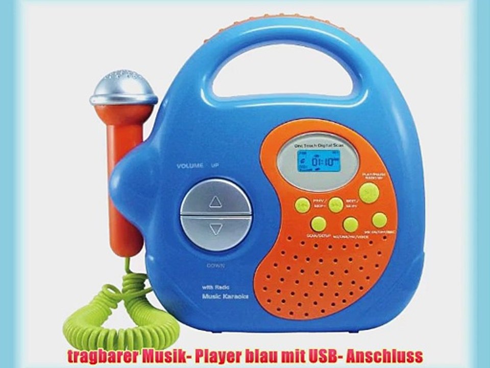 Idena 6800036 - Radio und Music - Player mit Mikrofon zum Mitsingen in blau