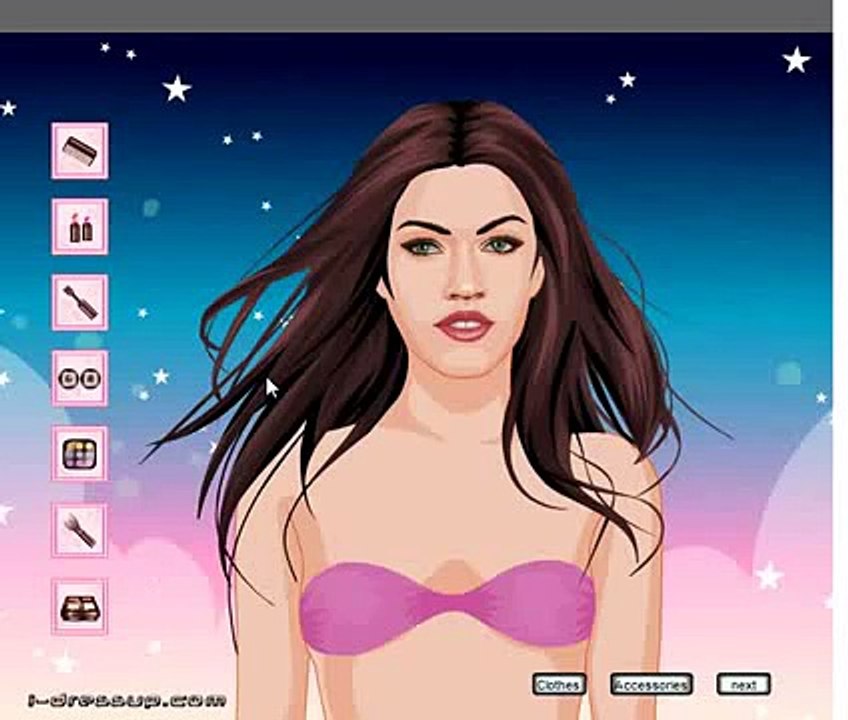 Games for children in english Megan Fox Dress Up Makeover