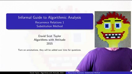 Recurrence Relations:  Substitution Method