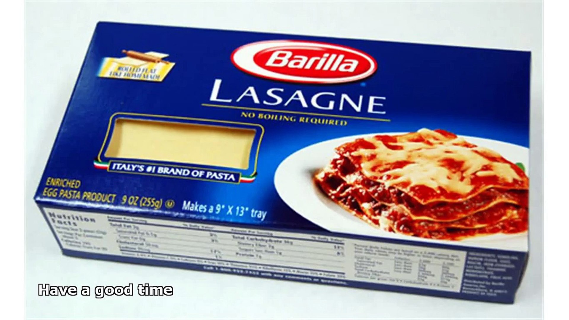 Barilla No Boil Lasagna Noodles Video Dailymotion