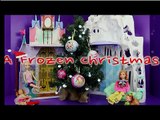 Frozen Elsa and Anna Celebrate Christmas Spiderman Santa Felicia and Krista Barbie Dolls DisneyCarTo