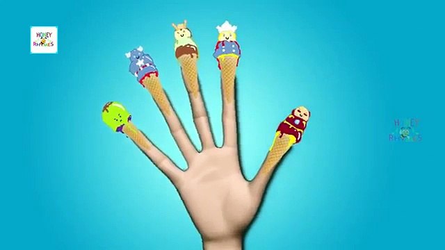 Superheroes Cartoons Ice Cream Finger Family | Ice Cream Daddy Finger Nursery Rhymes For Kids in 3D