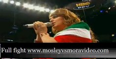 Jenny Rivera sings Mexico anthem Mosley vs Mora