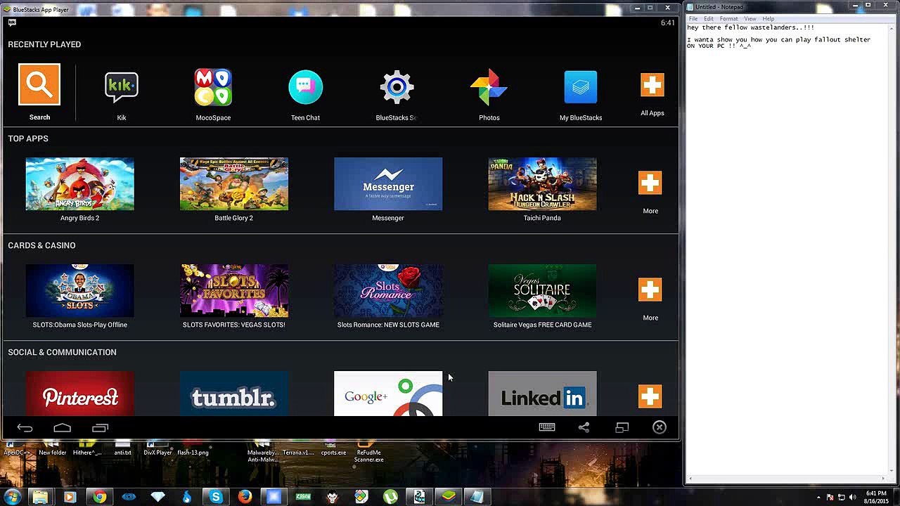 How to play fallout shelter and other android games on your windows computer ^_^