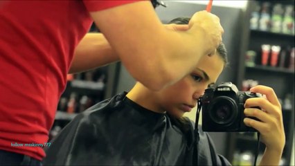 pretty girl gets a sidecut