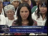 Nadine Heredia se niega a hablar sobre contenido de las agendas
