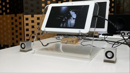 Androidタブレット音楽再生ミニスピーカー＋アンプ、タブレット台