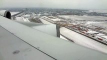 Landing in snow covered Amsterdam - KLM Boeing 747-400