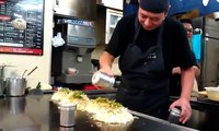 Master Hiroshima Okonomiyaki Chef Making Art