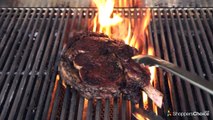 Grilled Espresso Cowboy Ribeye Steak with Stout Beer Sauce, On the Blaze Professional Grill