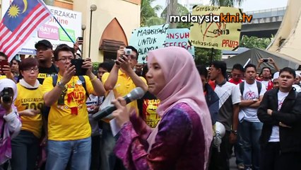 People talk while on 'Uprising Rally' walk