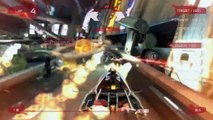Playing Wipeout HD Fury and listening to The Kraken by Hans Zimmer.
