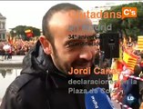 Ciudadanos en Madrid, dia de la Constitución. Jordi Cañas en la Pl. Colón, declaraciones