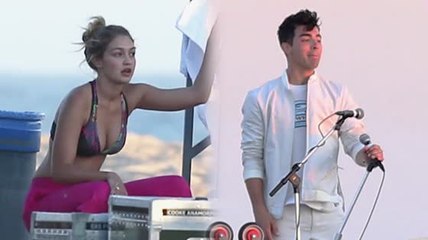 Gigi Hadid le ayuda a Joe Jonas a filmar su nuevo video musical