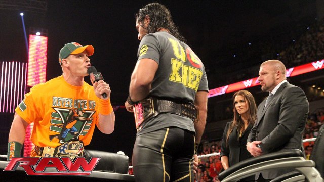 WWE RAW 17 Aug 2015 - John Cena vs. Seth Rollins Contract Signing