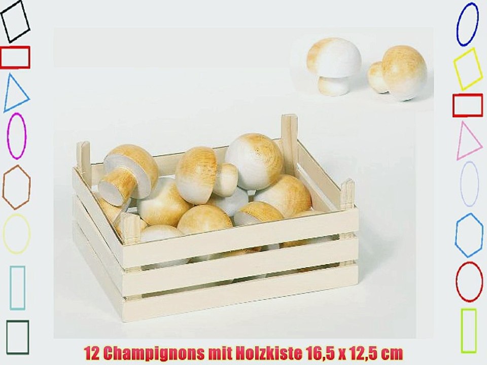 12 Champignons mit Holzkiste 165 x 125 cm