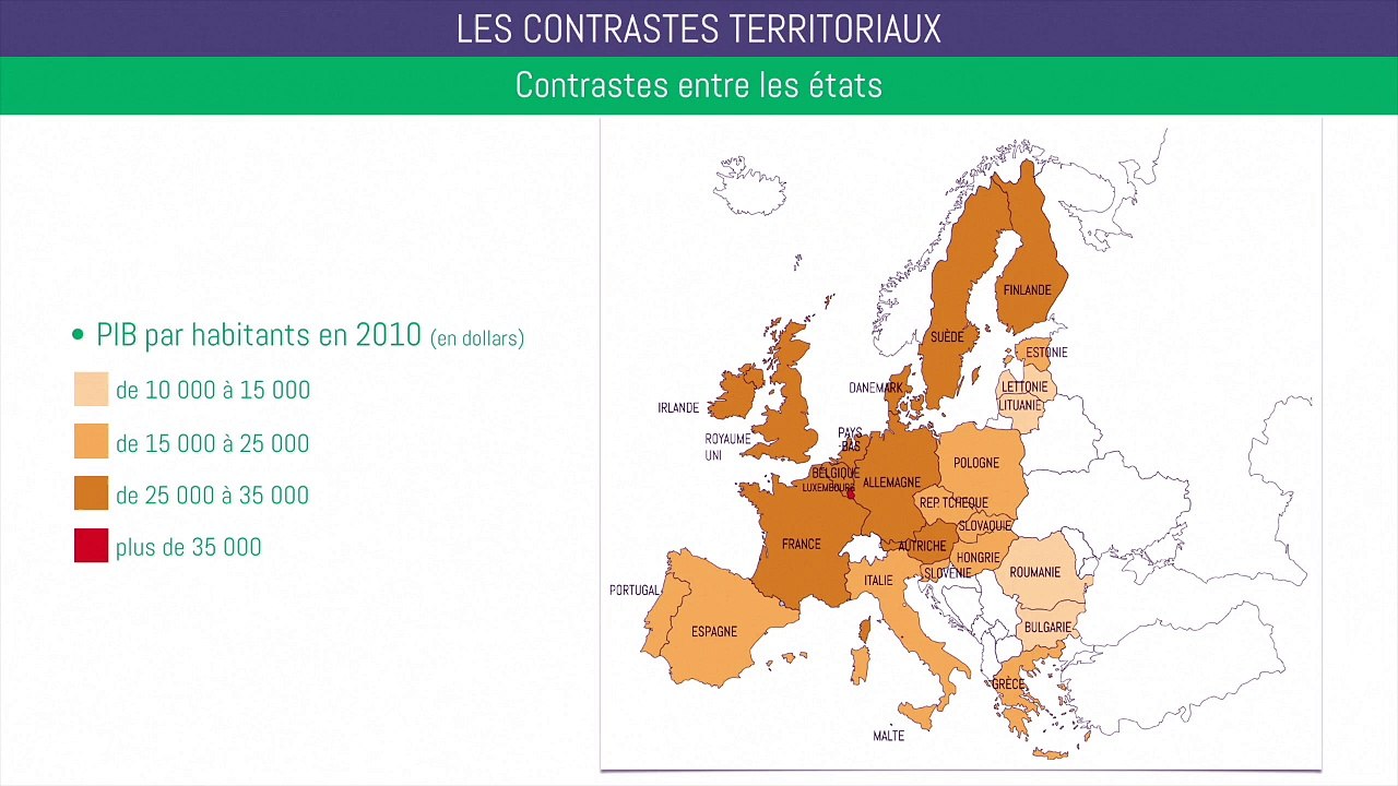 Brevet géographie - Les contrastes territoriaux de l’UE