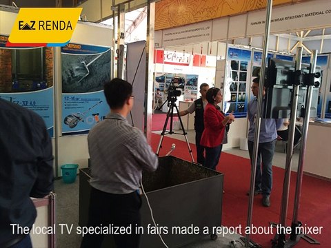 MINI Mixer in Brazil Exhibition MINI mixer English version mixing cement,ready mix,gypsum and lime mortar.mpg