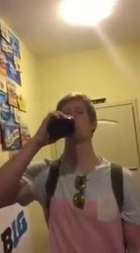 Canadian guy drinks entire male syrup bottle in a row
