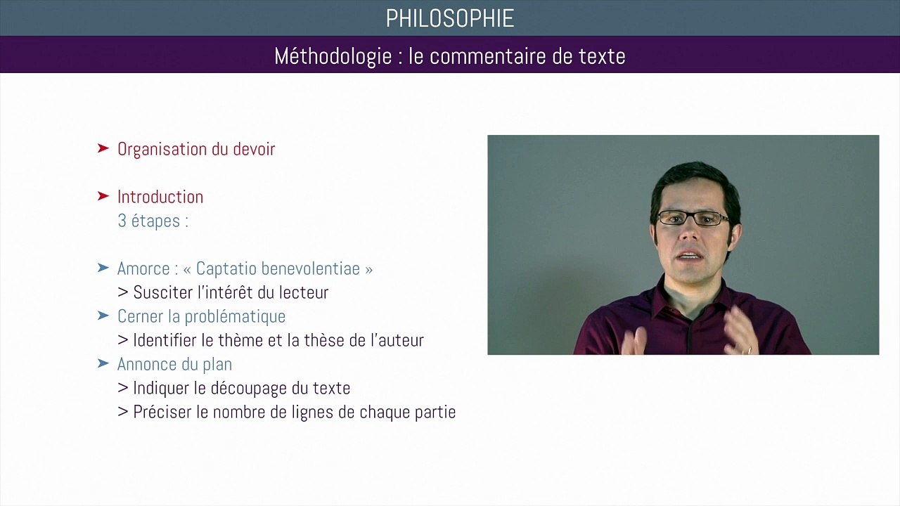Bac philo - Méthodologie commentaire