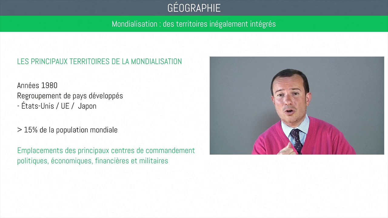 Bac géographie - Mondialisation : des territoires inégalement intégrés