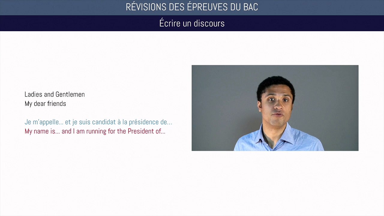 Bac anglais - Comment écrire un discours