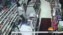 Ninja Robbers” try to rob shop with knife but are chased out of store by cashier with sword