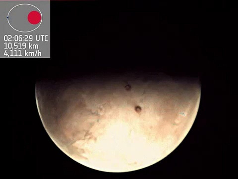 Full orbit: How an astronaut will view Mars from orbit - with distance counter